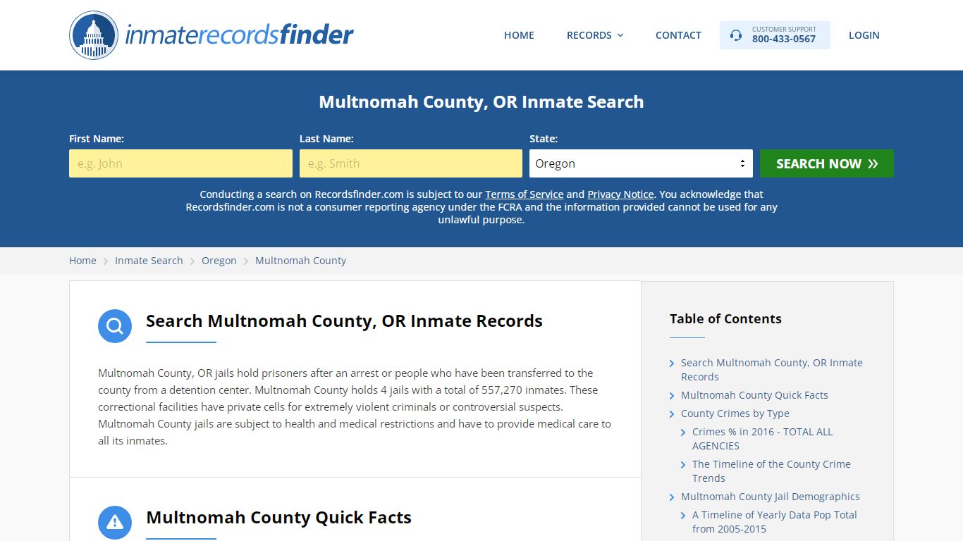 Multnomah County, OR Inmate Lookup & Jail Records Online